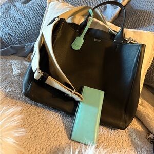Tiffany & Co. Black Tote with Cream and Mint Accents